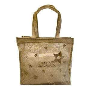 Dior Metallic Gold Star Mesh Tote